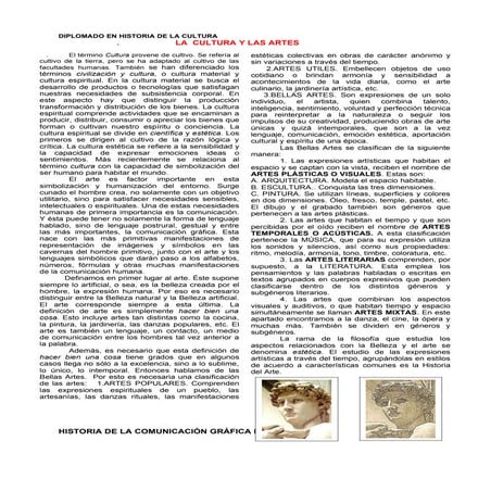Arte Ficha 1. La cultura y las artes