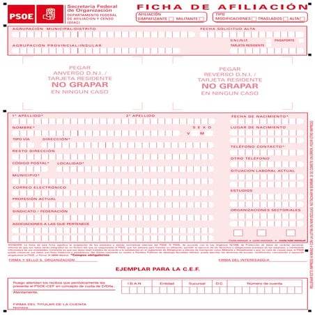 Ficha afiliacion CEF | PDF
