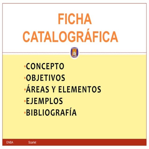 Areas de una Ficha catalográfica