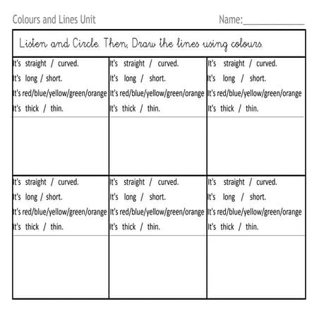 Colours and Lines Sheet | PDF
