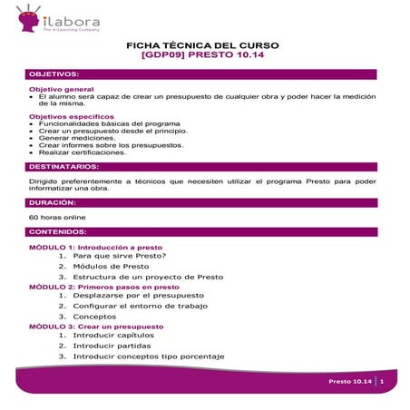 Ficha curso Presto