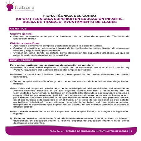 Curso oposiciones al cuerpo de maestros de educación infantil | PDF