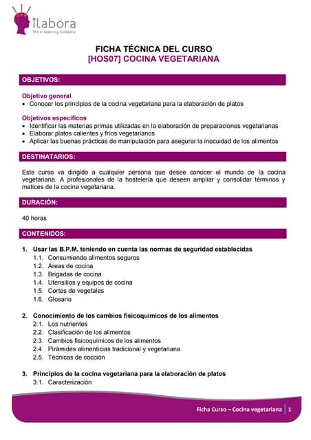 Curso online cocina vegetariana