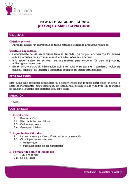 Curso cosmética natural