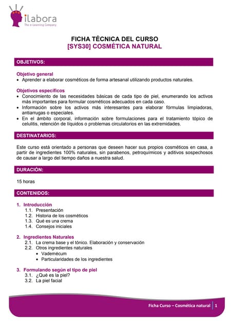 Curso cosmética natural