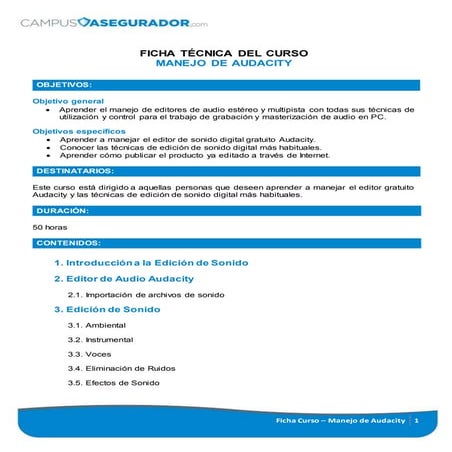 Ficha curso de Programación en Lenguaje HTML5 | DOCX