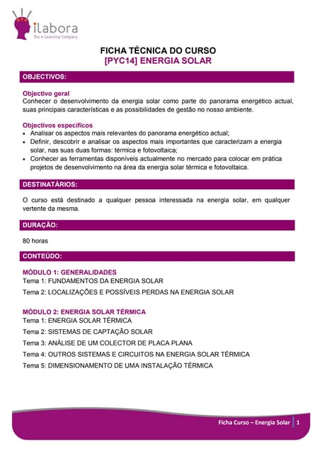 Curso energia solar Portugues