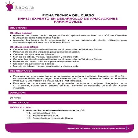 Curso Experto en desarrollo de aplicaciones para móviles