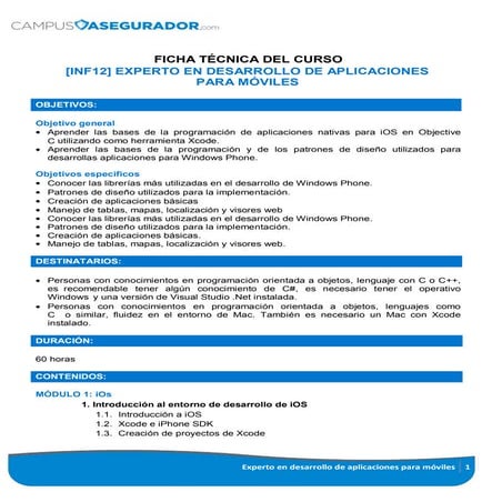 Ficha curso experto en desarrollo de aplicaciones para móviles