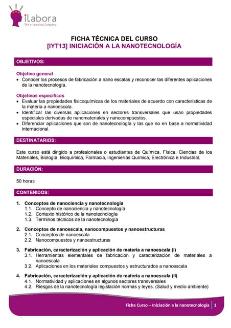 Curso online iniciacion a la nanote...