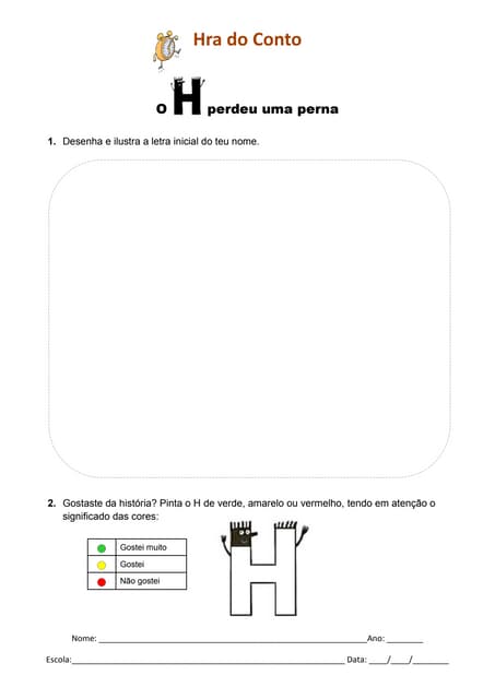 Ficha de actividade o h perdeu uma ...