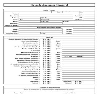 Ficha de anamnese corporal
