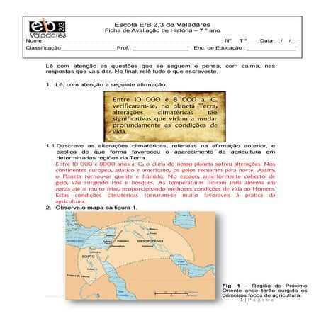 Correção da Ficha de avaliação 2 