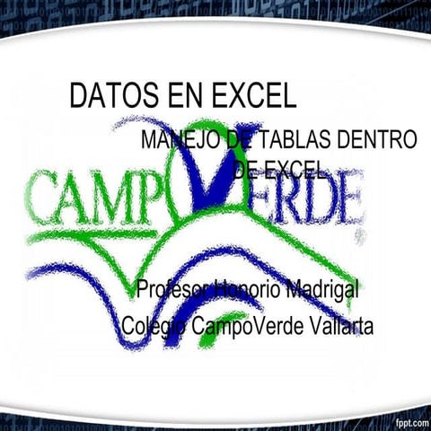 Ficha de datos de excel