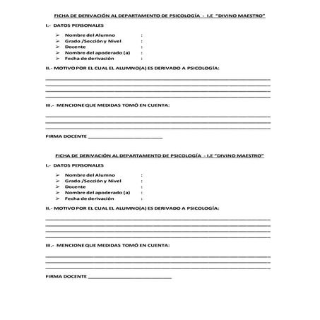 Ficha de derivacion imprimir