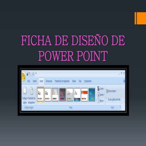 Ficha de diseño de  power point