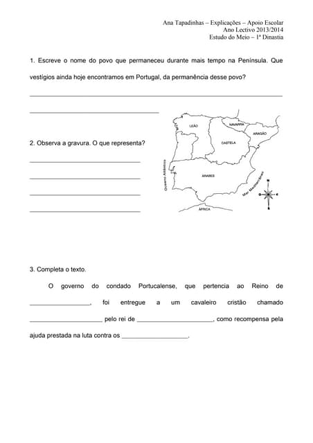 Ficha de estudo do meio - 1ª dinast...