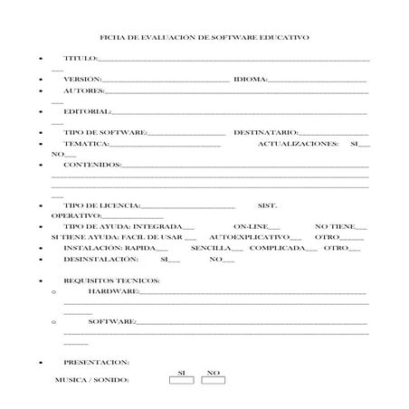 Ficha de evaluación de software educativo
