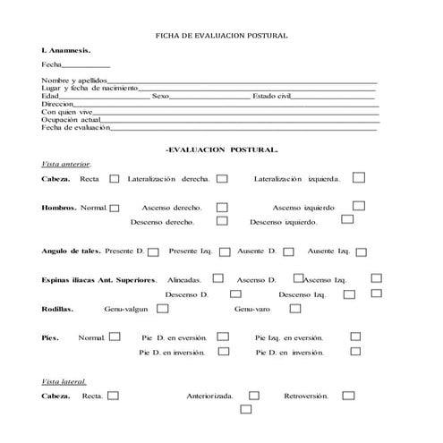 Ficha de evaluacion postural