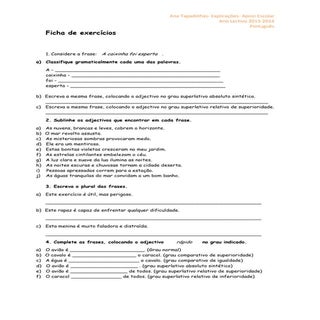 Ficha sobre adjetivos