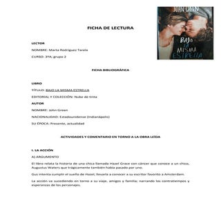 Ficha de lectura reseña bajo la mis...