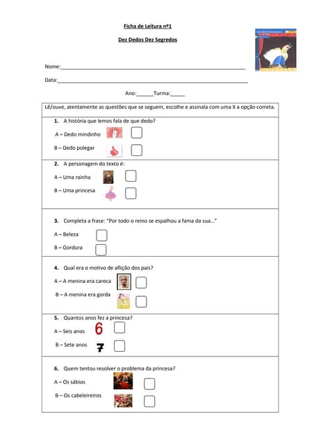 Ficha de leitura nº1 dez dedos dez ...