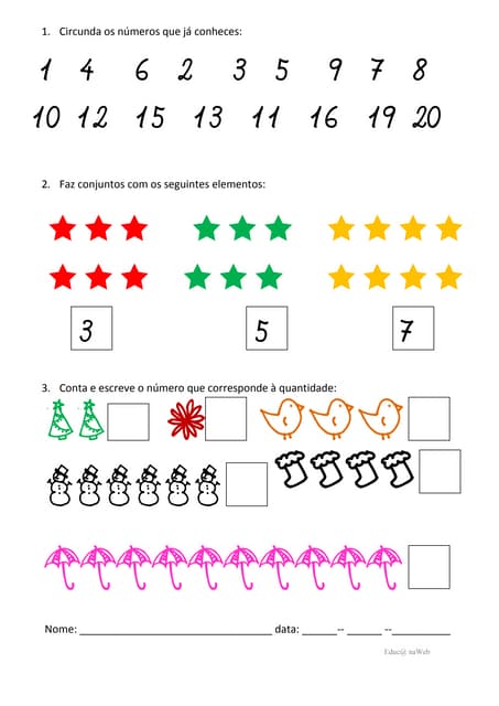 Ficha de matemática