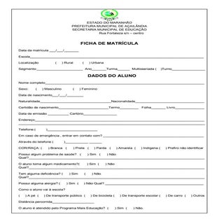 Ficha de matricula