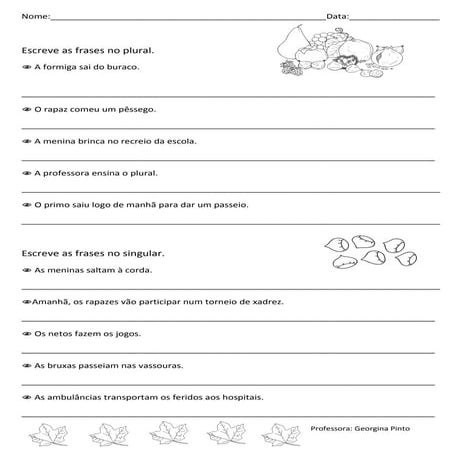 Ficha de plural e singular