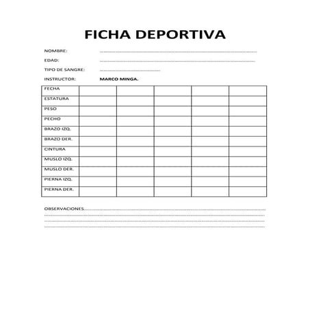 Ficha Deportiva
