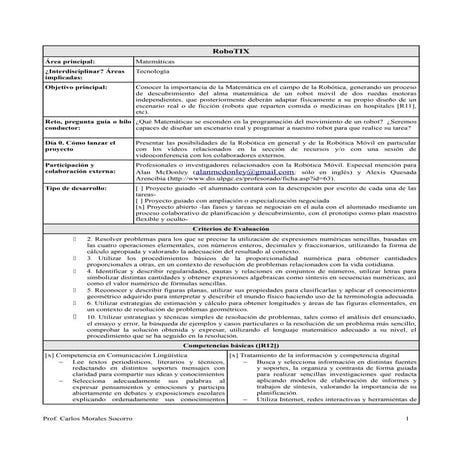 Ficha de Proyecto RoboTIX