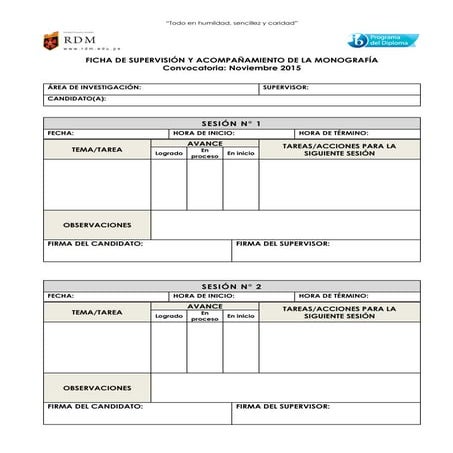 Ficha de supervisión y acompañamiento de la monografía