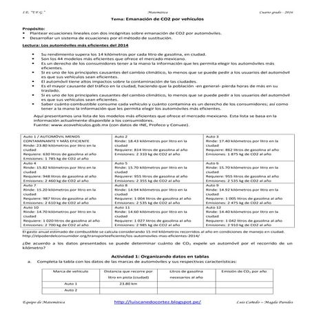 Ficha de trabajo   emanación de co2 por vehiculo-4to-sec.