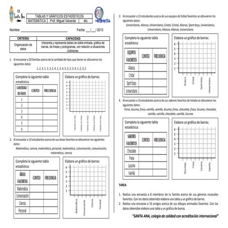 Ficha de trabajo   gráficos estadísticos