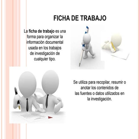 Ejemplo de Ficha de trabajo y bibliografica