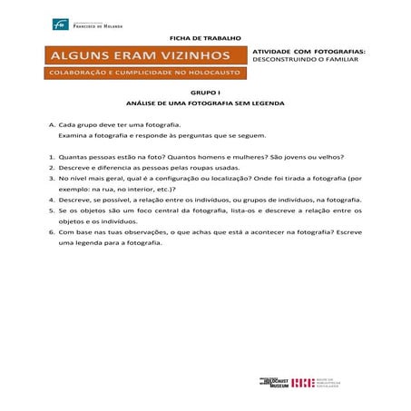 Ficha de trabalho  - O rapaz do caixote de madeira