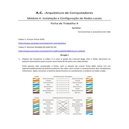 Ficha de trabalho 4  ferramentas e acessórios de redes