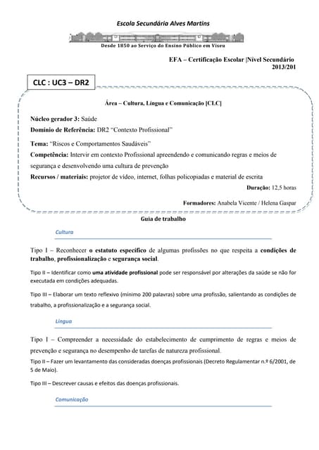 Ficha de trabalho clc   dr2