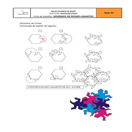 Ficha de trabalho escher   lagartos