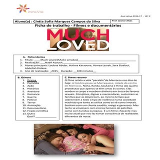 Ficha de trabalho do filme "Muito a...