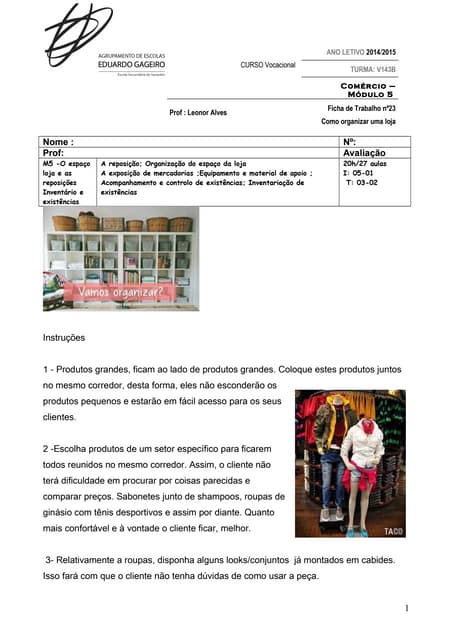 Ficha de trabalho nº23  m5- organiz...