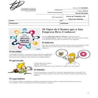 Ficha de trabalho nº6 spv- tipos de...
