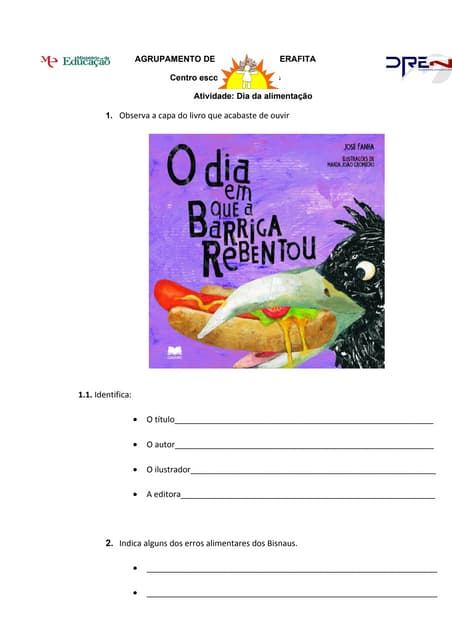 Ficha de trabalho o dia em que a ba...