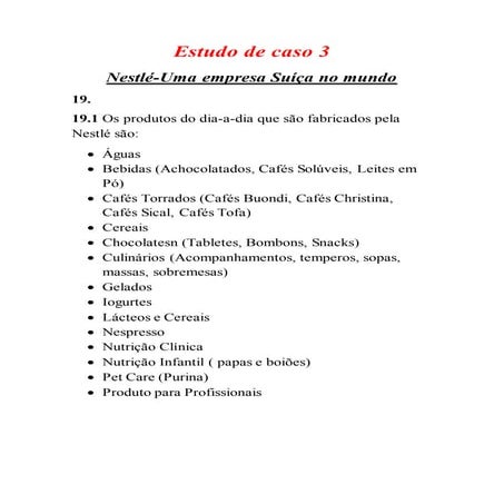 Nestlé- Uma empresa Suíça no mundo