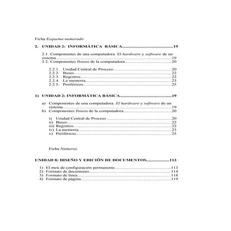 Ficha esquema numerado