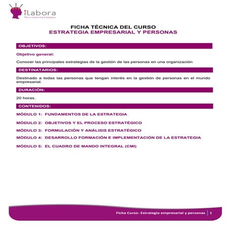 Ficha estrategia empresarial y personas