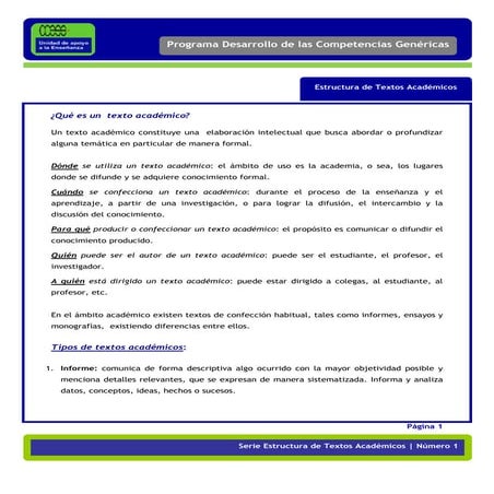 Ficha estructura de textos académicos | PDF