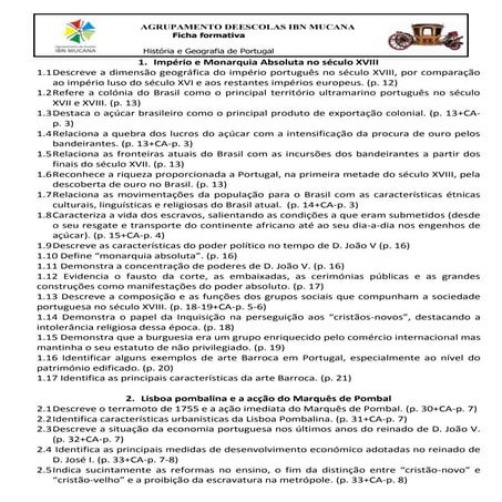 Ficha formativa 1 HGP 6º ano