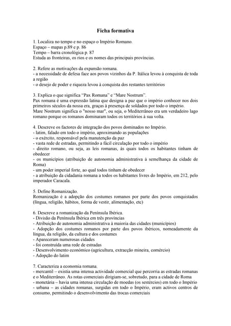 Ficha formativa roma
