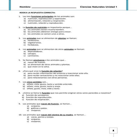 Funciones Vitales de los Seres Vivos